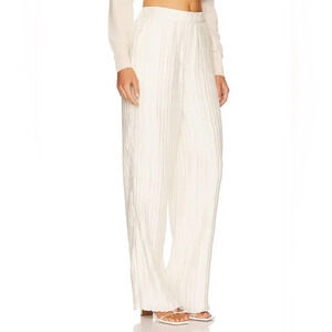 Jonathan Simkhai Tessy Pleats Pants Pleated White  Size Medium